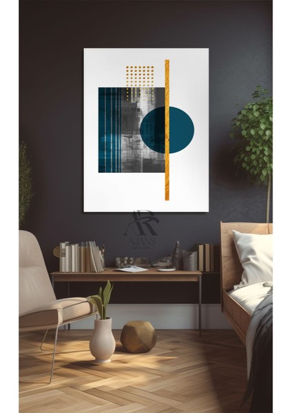 Kozmik Mavi ve Daire Kanvas Tablo