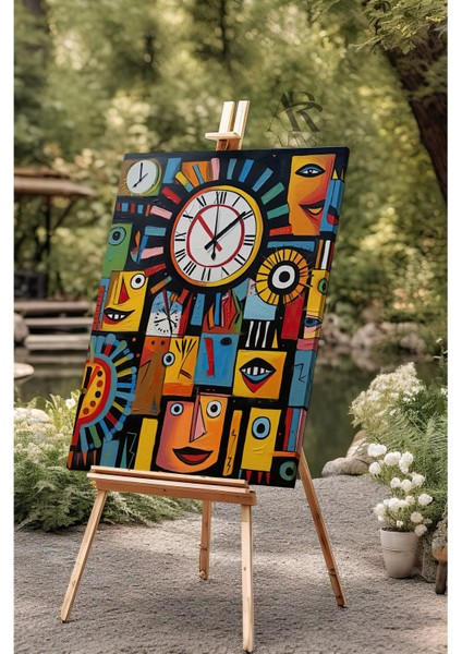 Saat Afrikai Çizim Kanvas Tablo fiyatları