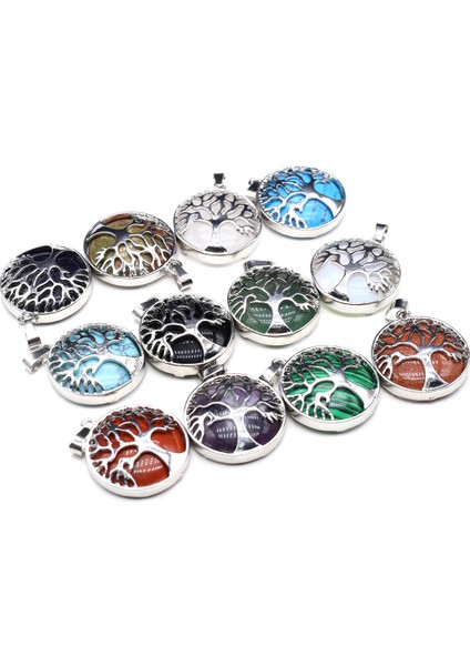 Opal Doğal Taş Hayat Ağacı Kolye Ametist Malakit Alaşımı Charm Takı Yapımı Için Dıy Kadın Kolye Reiki Heal Hediyeler (Yurt Dışından) fiyatları