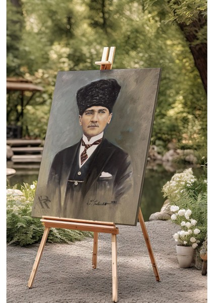 Karakalem Gazi Mustafakemal Atatürk Kanvas Tablo