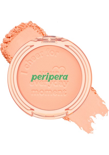 PERIPERA Pastel Tonlarda Sebum Dengeleyici Toz Allık  Pure Blushed Sunshine Cheek (19 Enjoy Coral)