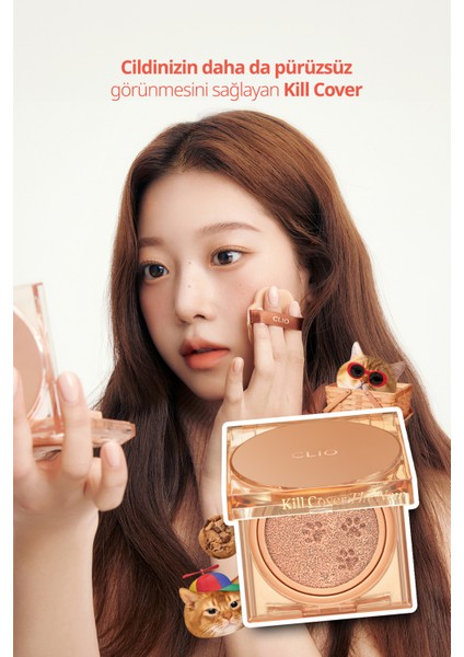 CLIO  Kill Cover The New Founwear Cushion + Refill (4 Ginger) SPF50+ PA+++(Koshort in Seoul Limited)