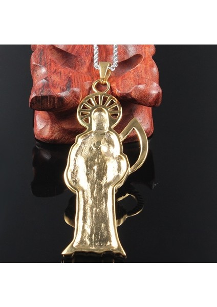 18399-GÜMÜŞ Hip Hop Vintage Kutsal Ölüm Kafatası Kolye Altın Renk Kolye Paslanmaz Çelik Erkek Kadın Gotik Takı (Yurt Dışından) indirimleri