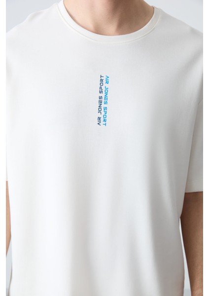 Ekru Pamuklu Kalın Yumuşak Dokulu Oversize Fit Basic Erkek Şort Takım - 85258