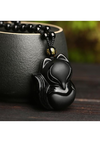 AL2322-KOYUN Vintage Obsidyen Oyma Tilki Muska Kolye Boncuk Zincir Kolye Unisex Evrensel Takı Hediye Kolye Wome Için (Yurt Dışından) indirimleri
