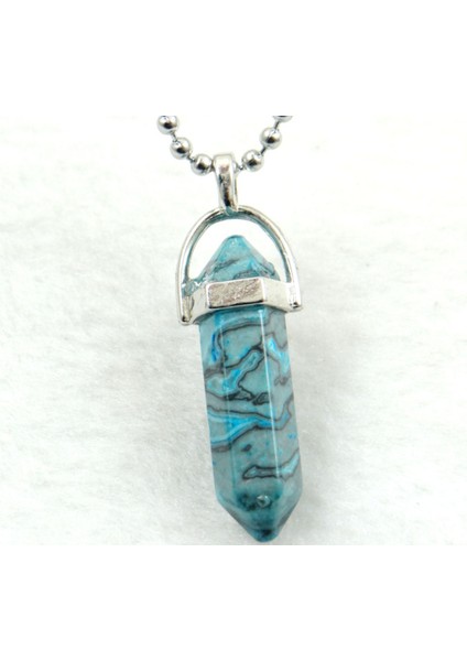 No.17 Sıcak Satış Doğal Taş Kuvars Kristal Lapis Kaplan Gözü Altıgen Sütun Sarkaç Kolye Kadınlar Için Takı Yapımı Kolye (Yurt Dışından)