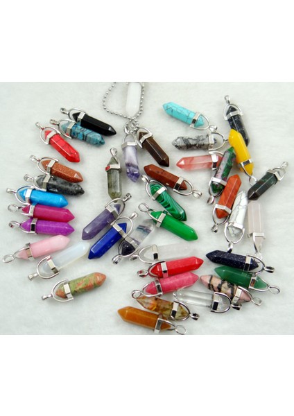 No.17 Sıcak Satış Doğal Taş Kuvars Kristal Lapis Kaplan Gözü Altıgen Sütun Sarkaç Kolye Kadınlar Için Takı Yapımı Kolye (Yurt Dışından) modelleri