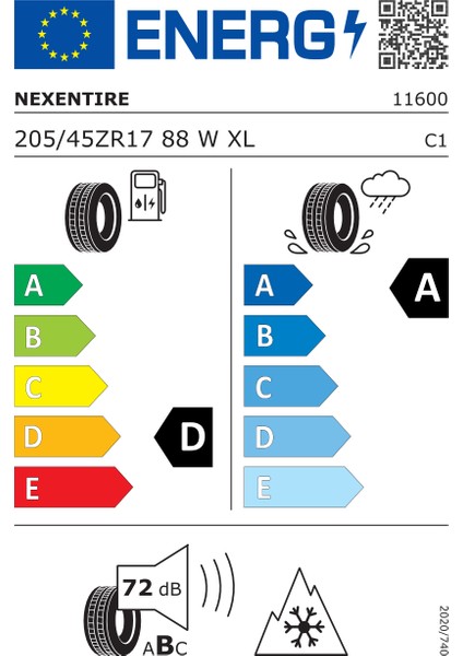 205/45 R17 88W Xl N'Blue 4Season 2 Oto Dört Mevsim Lastiği ( Üretim Yılı: 2024 )