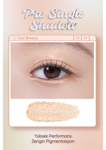 CLIO İnci Işıltılı Kremsi Dokuya Sahip Tekli Far  Pro Single Shadow (23FW) (G02 Cat Breeze)