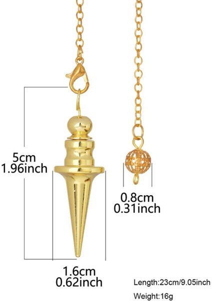 C-Altın Metal Maden Sarkaçları Kehanet Altın Gümüş Renk Zincir Kolye Reiki Sarkaç Şifa Pendül Wicca Metafizik Pendulo (Yurt Dışından)