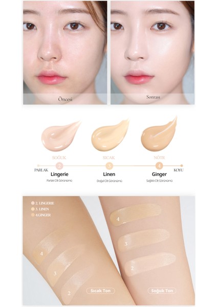 CLIO Yoğun Nem ve Parlaklık Sağlayan Cushion CLIO Kill Cover High-Glow Cushion (3 Linen) SPF50+ PA++++