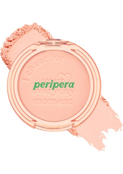 PERIPERA Pastel Tonlarda Sebum Dengeleyici Toz Allık  Pure Blushed Sunshine Cheek (18 Shy Coral)