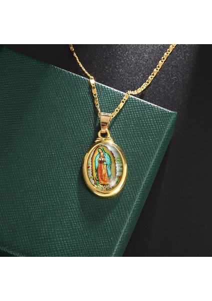 AL19604-GÜMÜŞ Kadın Dini Vintage Stil Guadalupe Katolik Kilisesi Meryem Ana Muska Kolye Kolye Süsleme (Yurt Dışından) fiyatları