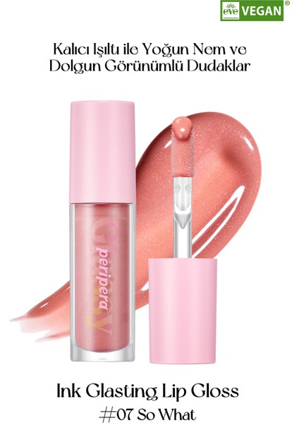 PERIPERA Dudaklara Dolgun, Pürüzsüz Işıltı Sunan Gloss  Ink Glasting Lip Gloss (7 So What)