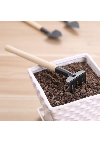 Çelik 3 Parça Mini Bitki Bahçe Hobi Saksı Bakım Kazma Kürek Tırmık Set CIN702 indirimleri