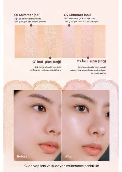 CLIO İnci Tanecikli Yoğun Işıltı Sağlayan 2’li Highlighter  Prism Highlighter Duo (01 Cream Fizz)