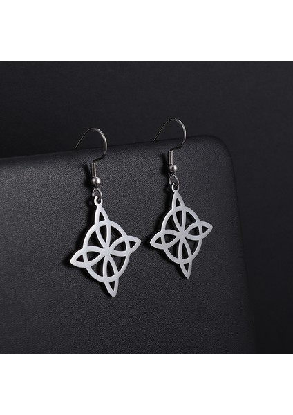 AL19007-GÜMÜŞ Kadın Cadı Düğümü Kolye Paslanmaz Çelik Irlandalı Celtic Knot Kolye Moda Charm Sihirli Takı Kızlar Için Hediyeler (Yurt Dışından)