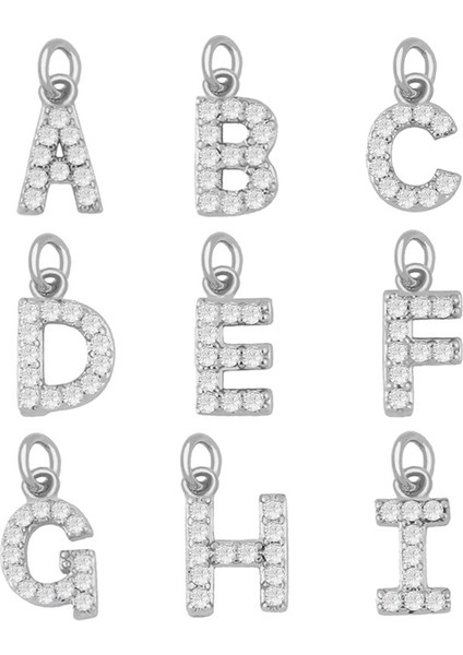 Ö Ocesrıo Gümüş Renk Cz Kristal M Harfi Kolye Takı Yapımı Için Bakır Altın Kaplama Kolye Küpe Dıy PDTA063 (Yurt Dışından) fiyatları