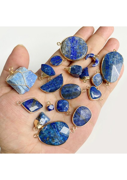 No.29 Doğal Mavi Lapis Lazuli Bağlayıcı Takılar Kolye Taş Warter Damla Gözyaşı Kalp Kolye Charm Takı Yapımı Için Kolyeler (Yurt Dışından) modelleri