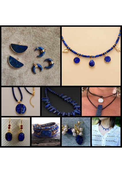 No.29 Doğal Mavi Lapis Lazuli Bağlayıcı Takılar Kolye Taş Warter Damla Gözyaşı Kalp Kolye Charm Takı Yapımı Için Kolyeler (Yurt Dışından) fırsatları