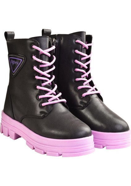 Kız Çocuk Kalın Pembe Tabanlı Bot & Bootie fırsatları