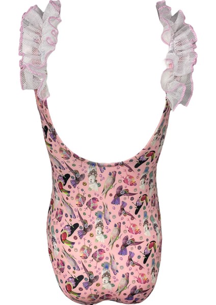 Kuş Desenli Fırfır Detaylı Kız Çocuk Mayo by Nessi Byrd fiyatları