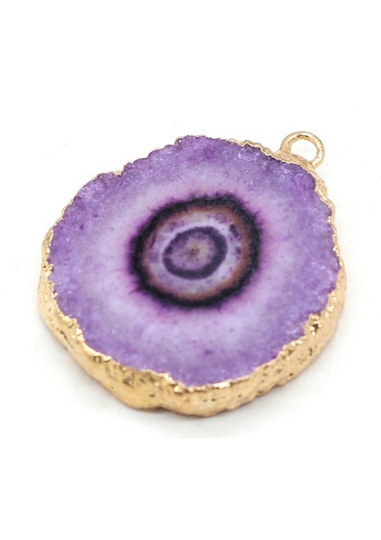 D Doğal Çiçek Druzy Kolye Düzensiz Altın Kaplama Dilim Akik Druzy Charms Takı Yapımı Için Diy Kolye Küpe Hediyeler (Yurt Dışından)