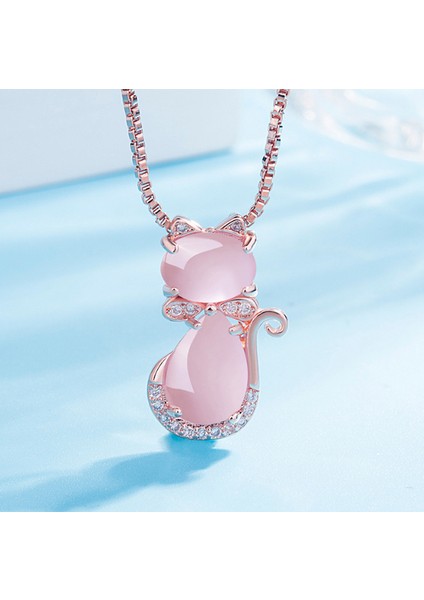 AL18847-SIYAH Moda Sevimli Pembe Kedi Gözü Kolye Kadın Kolye Kolye Zarif Romantik Kolye Rahat Günlük Takı Hediye (Yurt Dışından) fiyatları