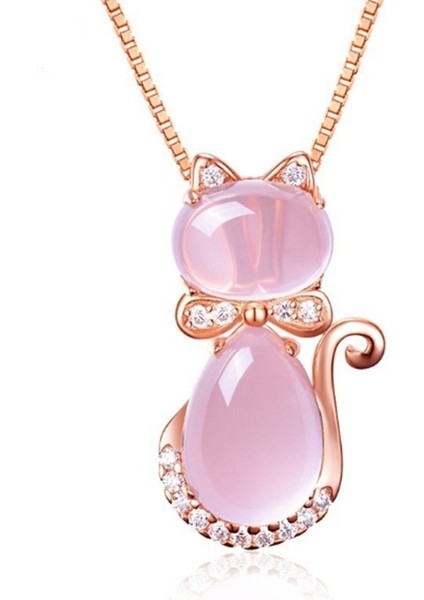AL18847-SIYAH Moda Sevimli Pembe Kedi Gözü Kolye Kadın Kolye Kolye Zarif Romantik Kolye Rahat Günlük Takı Hediye (Yurt Dışından) indirimleri