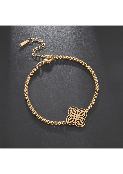 AL4566-ALTIN Kadın Cadı Düğümü Kolye Paslanmaz Çelik Irlandalı Celtic Knot Kolye Moda Charm Sihirli Takı Kızlar Için Hediyeler (Yurt Dışından)