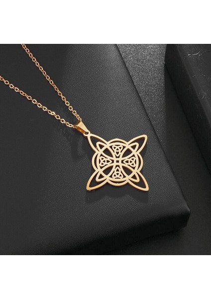 AL4566-ALTIN Kadın Cadı Düğümü Kolye Paslanmaz Çelik Irlandalı Celtic Knot Kolye Moda Charm Sihirli Takı Kızlar Için Hediyeler (Yurt Dışından) fiyatları