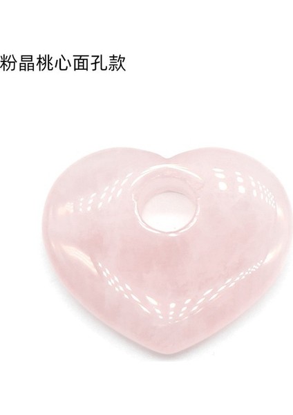 B-30X35MM Doğal Taş Pembe Kristal Kolye Gül Kuvars Kalp Şekli Takılar Takı Yapımı Için Dıy Kolye Kristal Kolye Aksesuarları (Yurt Dışından)