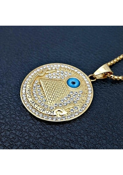Altın Retro Mısır Piramidi Horus Göz Charm Kolye Erkek Klasik Moda Kaya Kişiselleştirilmiş Parti Aksesuarları Hediye Takı (Yurt Dışından)