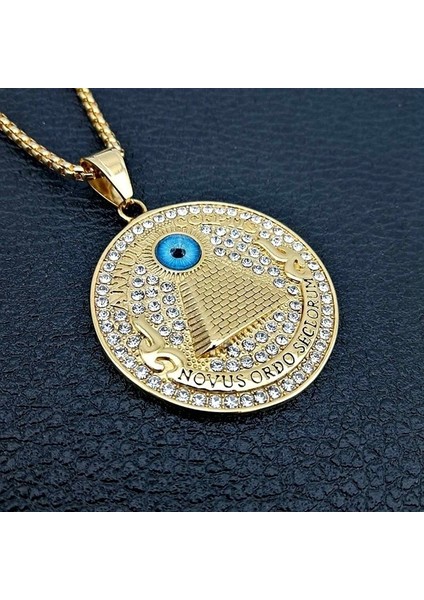 Altın Retro Mısır Piramidi Horus Göz Charm Kolye Erkek Klasik Moda Kaya Kişiselleştirilmiş Parti Aksesuarları Hediye Takı (Yurt Dışından)