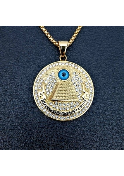 Altın Retro Mısır Piramidi Horus Göz Charm Kolye Erkek Klasik Moda Kaya Kişiselleştirilmiş Parti Aksesuarları Hediye Takı (Yurt Dışından)