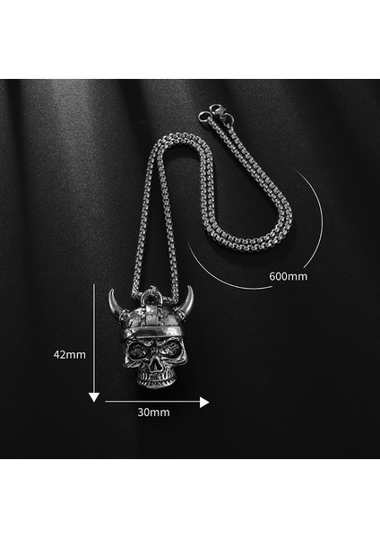 A20042 Vintage Punk Otoriter Viking Savaşçı Kafatası Çan Kolye Kolye Erkekler Için Biker Motosiklet Aksesuarları Hediye (Yurt Dışından) modelleri