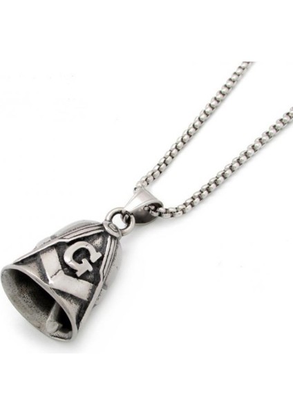 A25007-GÜMÜŞ Vintage Punk Otoriter Viking Savaşçı Kafatası Çan Kolye Kolye Erkekler Için Biker Motosiklet Aksesuarları Hediye (Yurt Dışından)