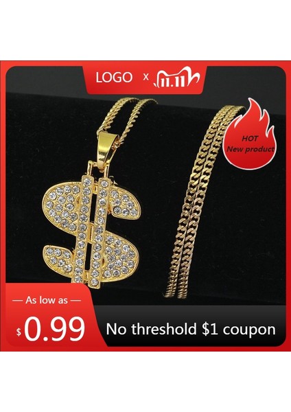 Altın Sıcak Satış Dolar Şekli Tam Taklidi Kolye Kolye Erkekler Için Moda Punk Hip Hop Erkekler Parti Kulübü Takı Kolye Aksesuarları (Yurt Dışından)