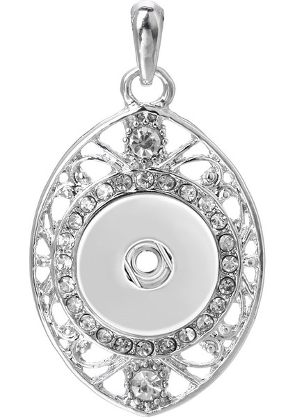 No.10 Boyutu Sıcak Yapış Kolye Rhinestone Yapış Kolye Yapış Takı Kolye Gümüş Renk Snap Düğmesi Kolye Kadınlar Için (Yurt Dışından)
