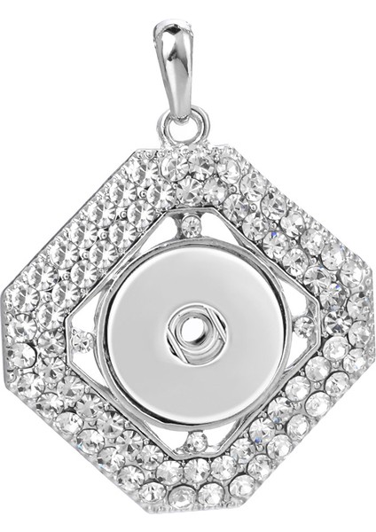 No.10 Boyutu Sıcak Yapış Kolye Rhinestone Yapış Kolye Yapış Takı Kolye Gümüş Renk Snap Düğmesi Kolye Kadınlar Için (Yurt Dışından)