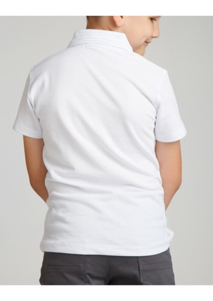 Unısex Cocuk Polo Yaka Kısa Kol Beyaz Okul T-Shırt fiyatları