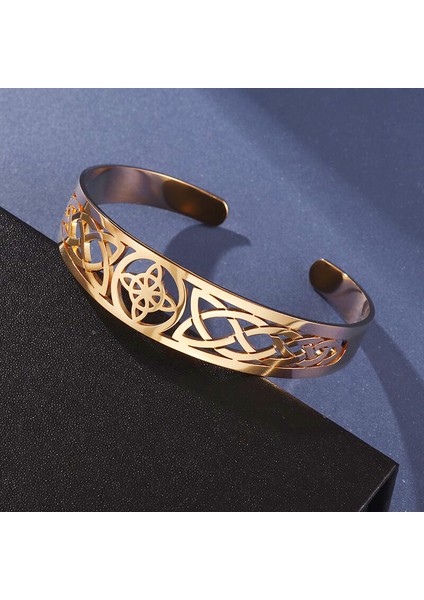 AL19317-ALTIN Kadın Cadı Düğümü Kolye Paslanmaz Çelik Irlandalı Celtic Knot Kolye Moda Charm Sihirli Takı Kızlar Için Hediyeler (Yurt Dışından)