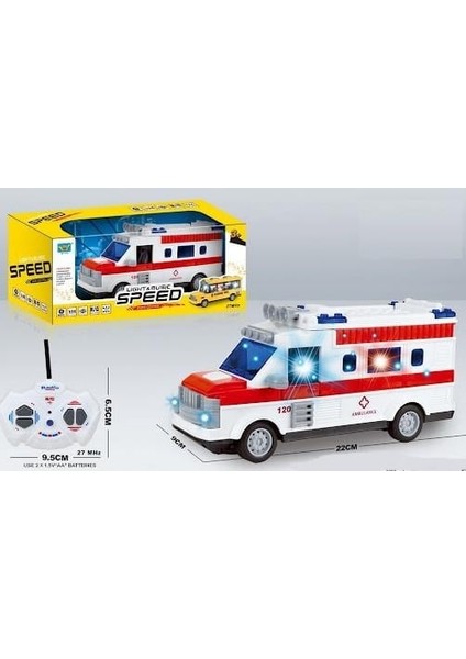 Ful Fonksiyon Uzaktan Kumandalı Işıklı Sesli Ambulans