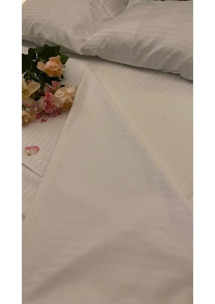 Otel Tipi 10 Adet Tek Çarşaf, Çift Kişilik Çizgili Saten 280X280 fiyatları