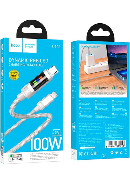 U126 Lantern 100W Type-C To Type-C Hızlı Data ve Şarj Kablosu fırsatları