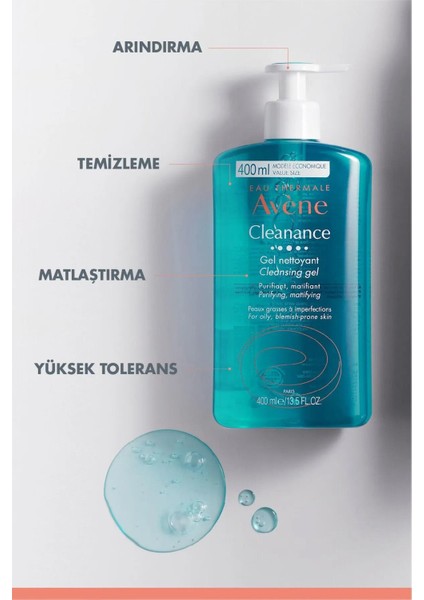 Avène Cleanance Gel Nettoyant Cleansing Gel 400 ml + Avène Cleanance Anti Blemishes Güneş Koruyucu SPF50+ 50 ml modelleri