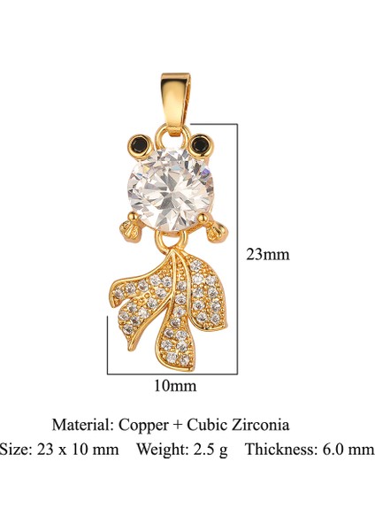 VC414X3 3 Adetlot Ayı Pembe Zirkon Dıy Takı Kolye Yüksek Li Yunus Pirinç Cz Kadın Charms Kolye Yapımı Kolye (Yurt Dışından)