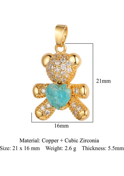 VC414X3 3 Adetlot Ayı Pembe Zirkon Dıy Takı Kolye Yüksek Li Yunus Pirinç Cz Kadın Charms Kolye Yapımı Kolye (Yurt Dışından) fırsatları