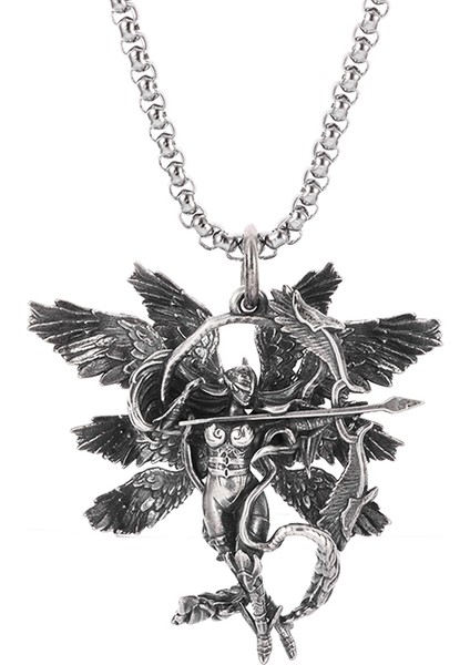 AL4570-GÜMÜŞ Hip Hop Vintage Kutsal Ölüm Kafatası Kolye Altın Renk Kolye Paslanmaz Çelik Erkek Kadın Gotik Takı (Yurt Dışından)