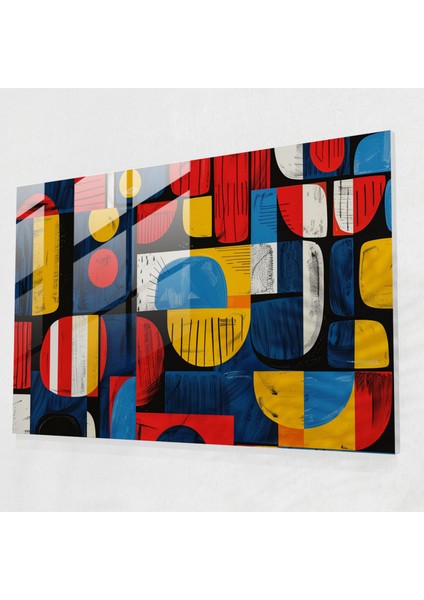 Soyut Sanat Cam Duvar Sanatı - Soyut Sanat, Modern Sanat, Soyut Sanat, Cam Duvar Sanatı, 45X30